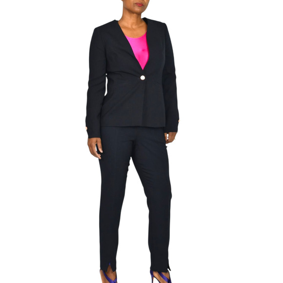 Ted Baker Cerisa Pant Suit Set Navy Blue Blazer Virgin Wool Power Career Work 4 - Picture 2 of 16